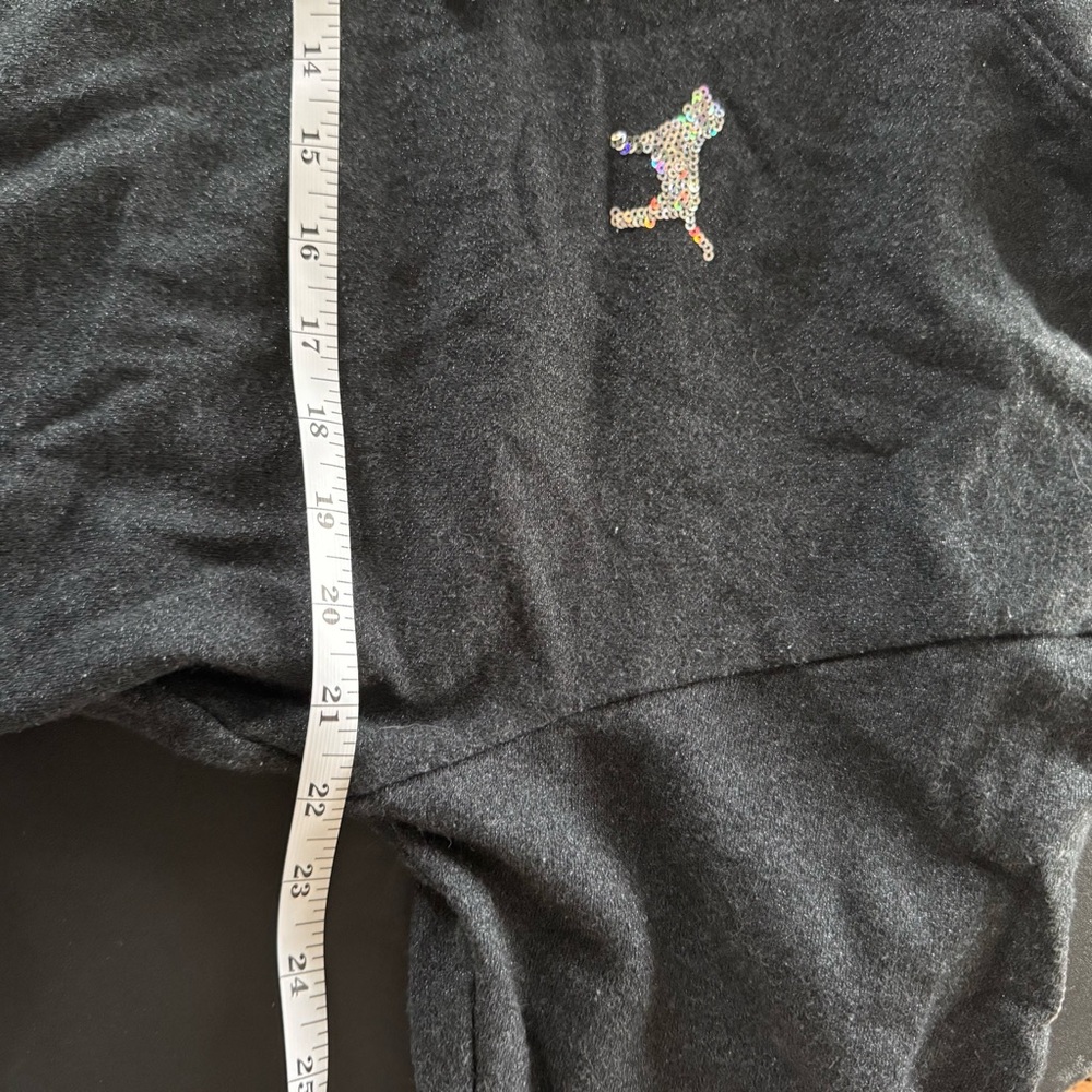 VS Victorias Secret Pink Grey Glittered Chicago Cropped Hoodie Sweatshirt - Picture 13 of 13